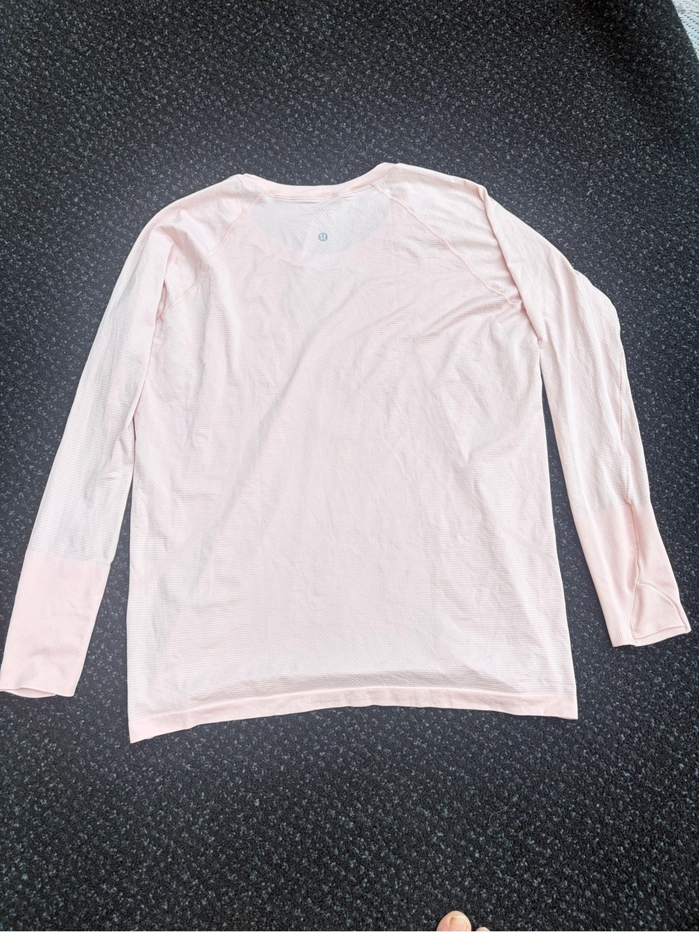 lululemon athletica Light Pink Long Sleeve Crew Top
